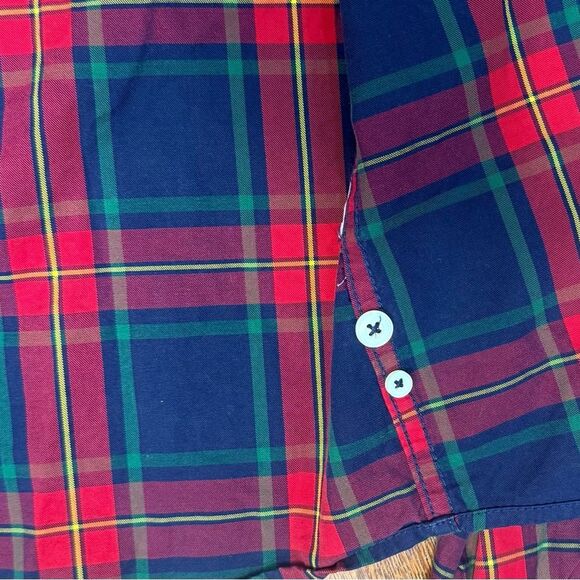 Abercrombie & Fitch Men’s Tartan Plaid Button Down Shirt Red Green Navy Medium - Picture 6 of 6